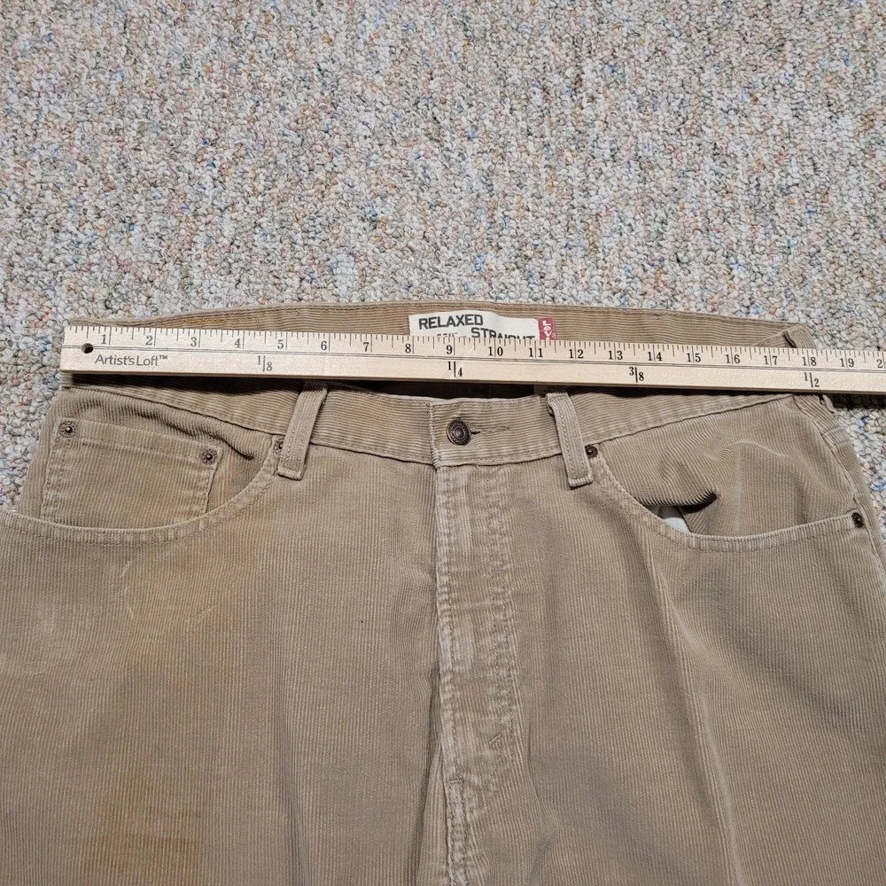 Levis 559 Pants Mens 38x30 Beige Corduroy Baggy Relaxed Fit Straight Leg‎ Y2K
